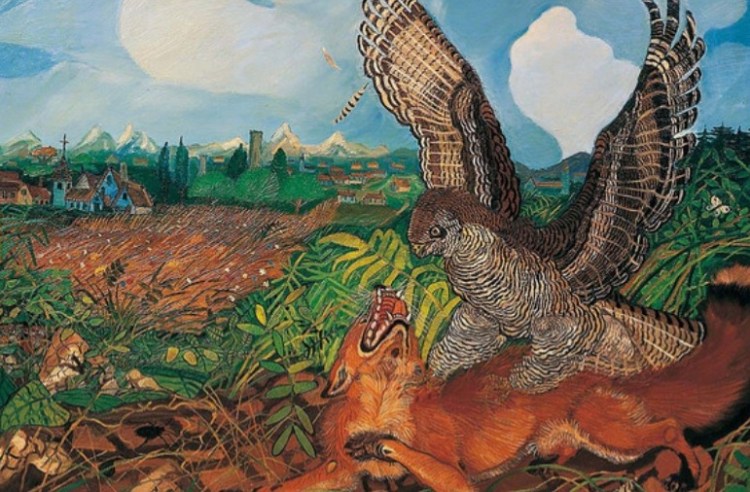 volpe con rapace - ligabue